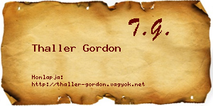 Thaller Gordon névjegykártya